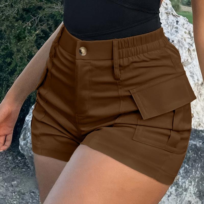 Letní ležérní dámské kraťasy s vysokým pasem a knoflíky, Street Tooling, s kapsami