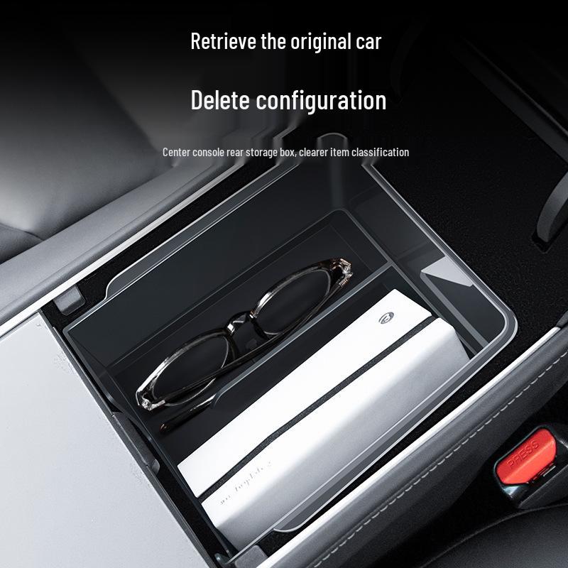 Tesla Model Y/3 Center Console Storage & Silicone Pad Ice Crystal Accessory.