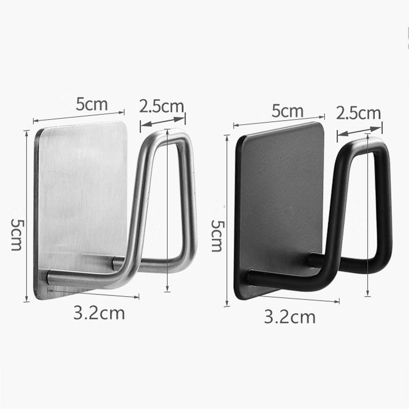 1/2/4pcs Stainless Steel Sink Sponges Holder Self Adhesive Drain Drying Rack Home Kitchen Wall Hooks Accessories Storage Organizer