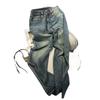 American Retro High-Waisted Blue Wide-Leg Denim Pants for Women - Trendy Slimming Summer Style