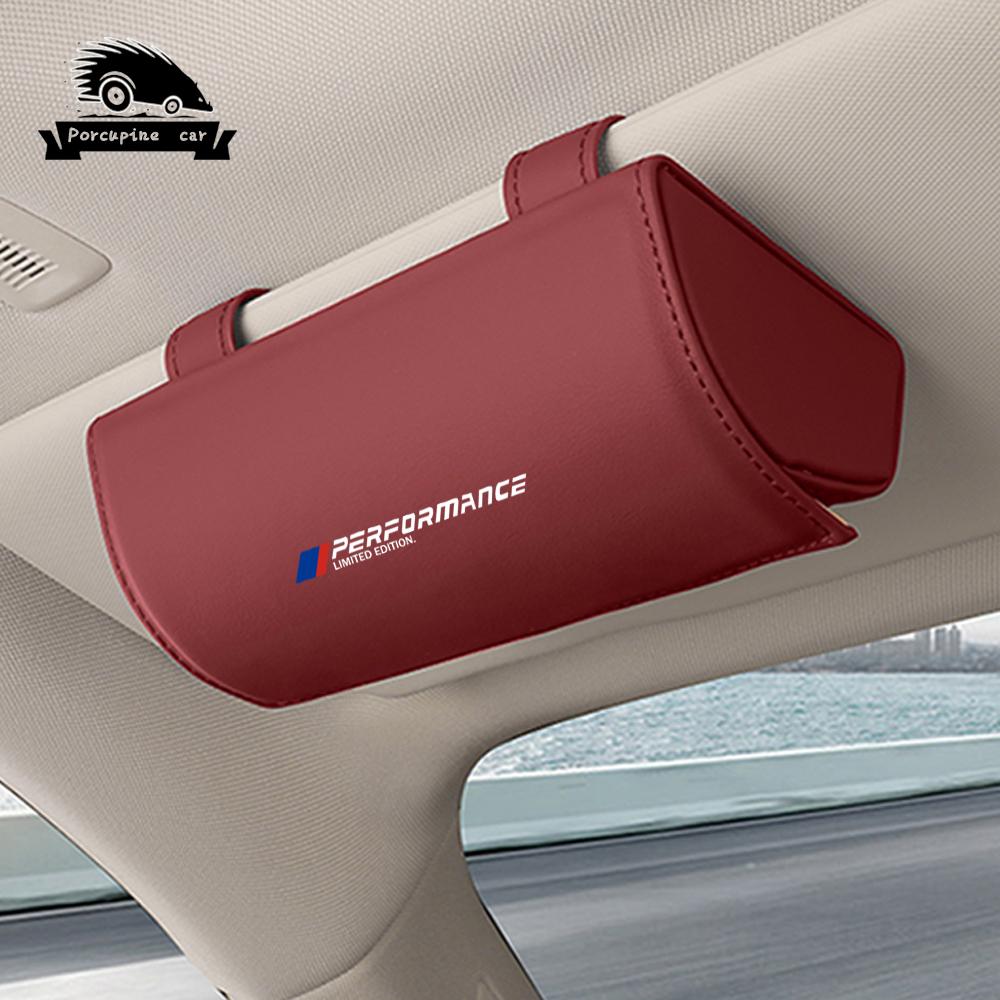 pgncs2 Car sun visor Leather glasses frame clip Glasses Holder for BMW M E46 E90 E60 E36 F90 M3 M5 M6 E87 X1 X3 X4 X5 X6 G30 G32 F30