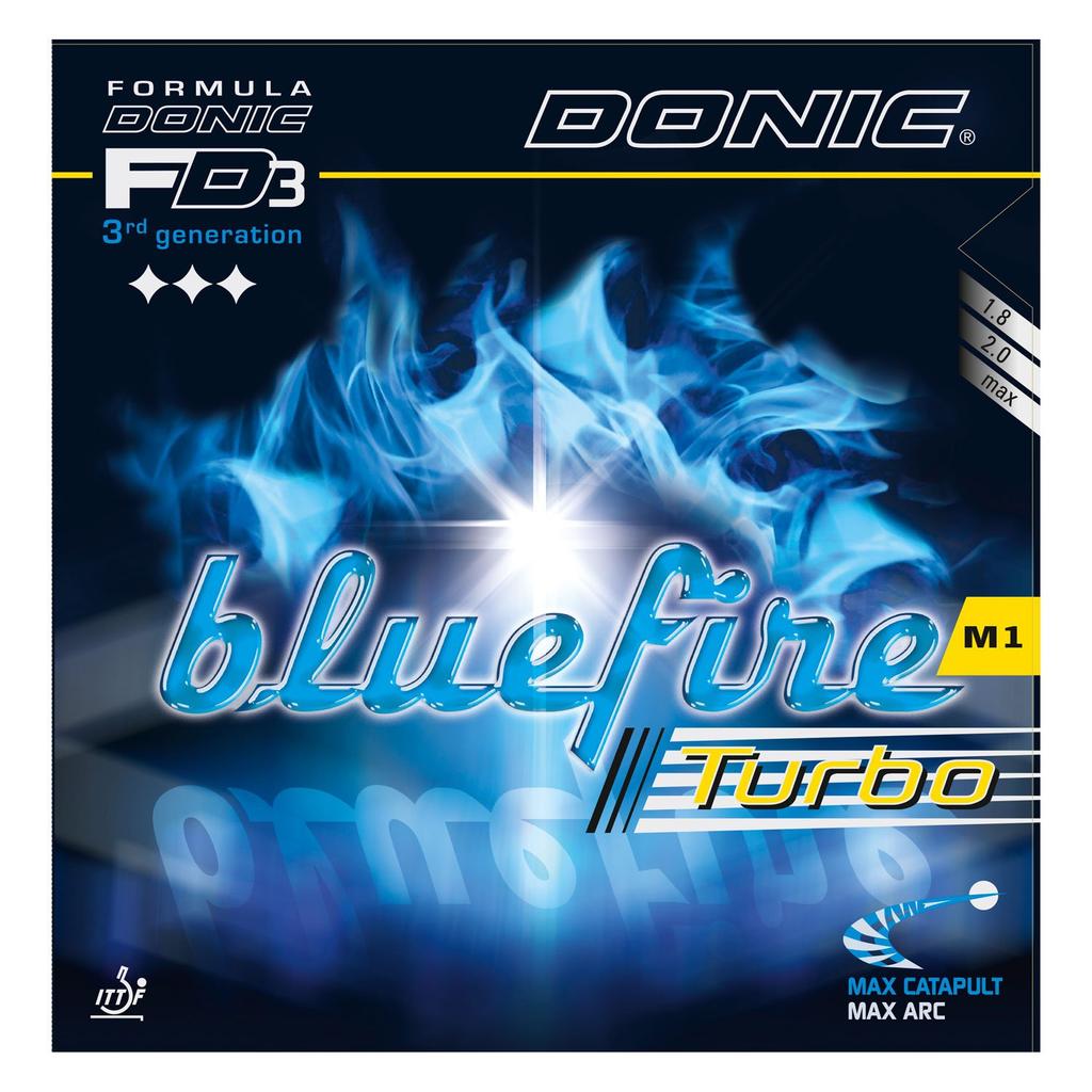 DONIC Table Tennis BlueFire M1 Turbo MAX AL071 Back-Soft Rubber, Black,
