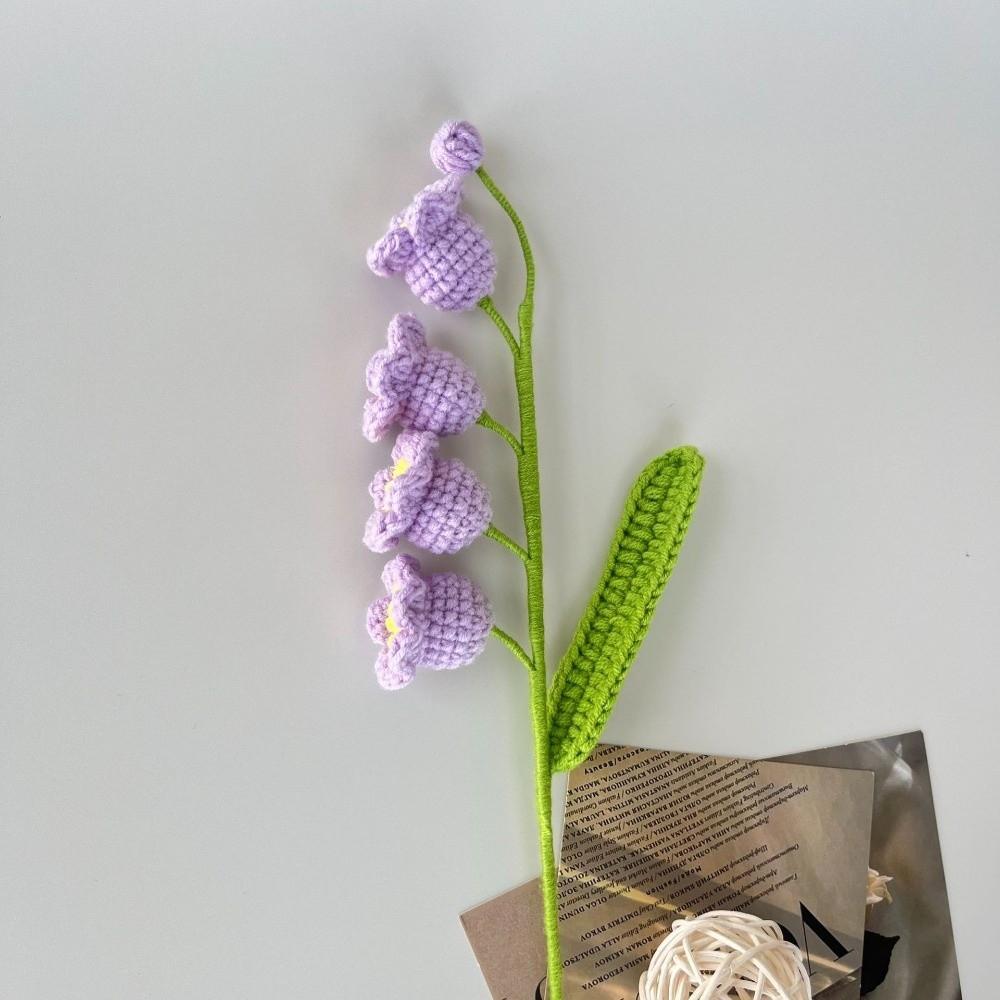 1pc Finished Product Lily of the Valley Crochet Flowers Hand-woven Knit Fake Flowers Party Wedding