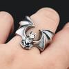 Mode Vintage 316L Edelstahl Niedliche Fledermaus Ringe für Männer Frauen Punk Biker Tier Ring Kreative Party Amulett Schmuck