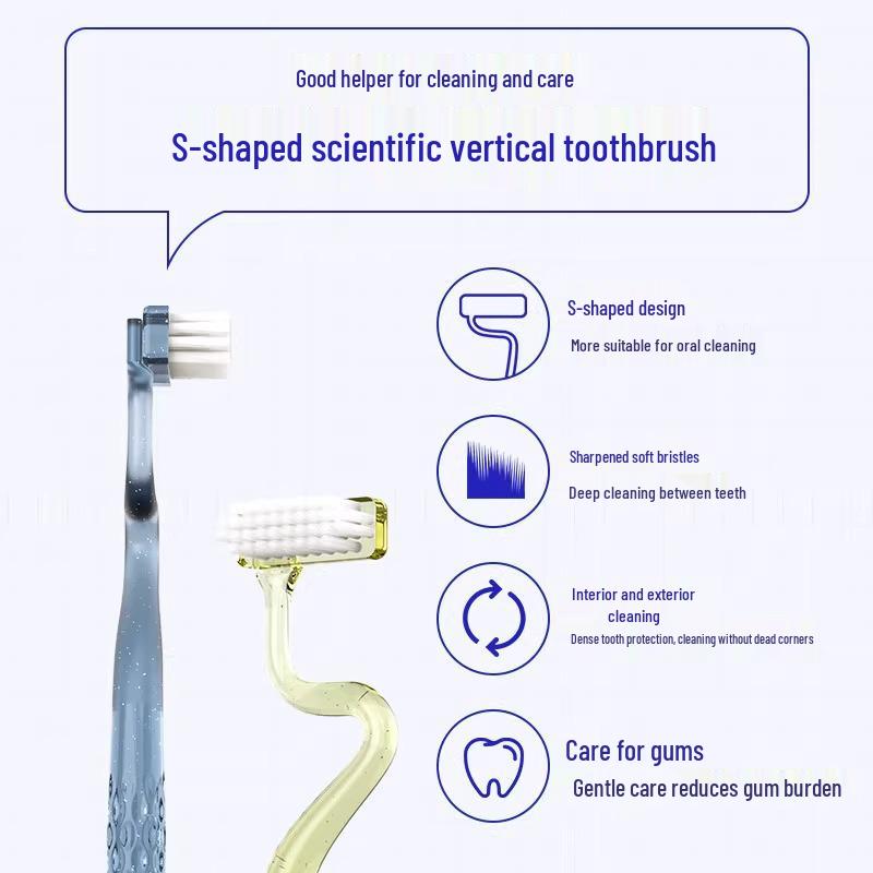 Newcomer Exclusive: S-Shaped Soft Bristle Toothbrush Family Pack for Adults - Gentle on Gums and Tongue