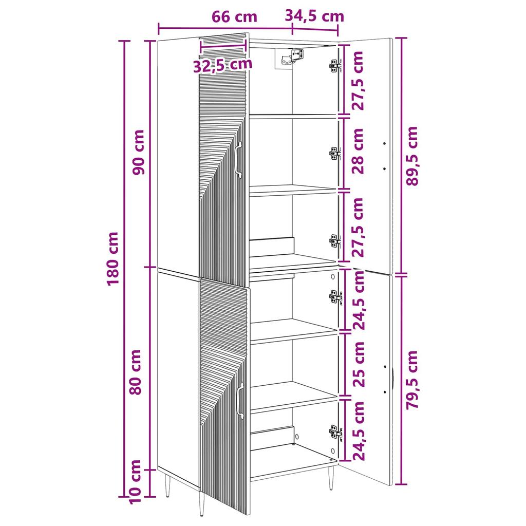 Cabinet Set 2 pcs 66 x 34.5 x 89.5 cm Particleboard