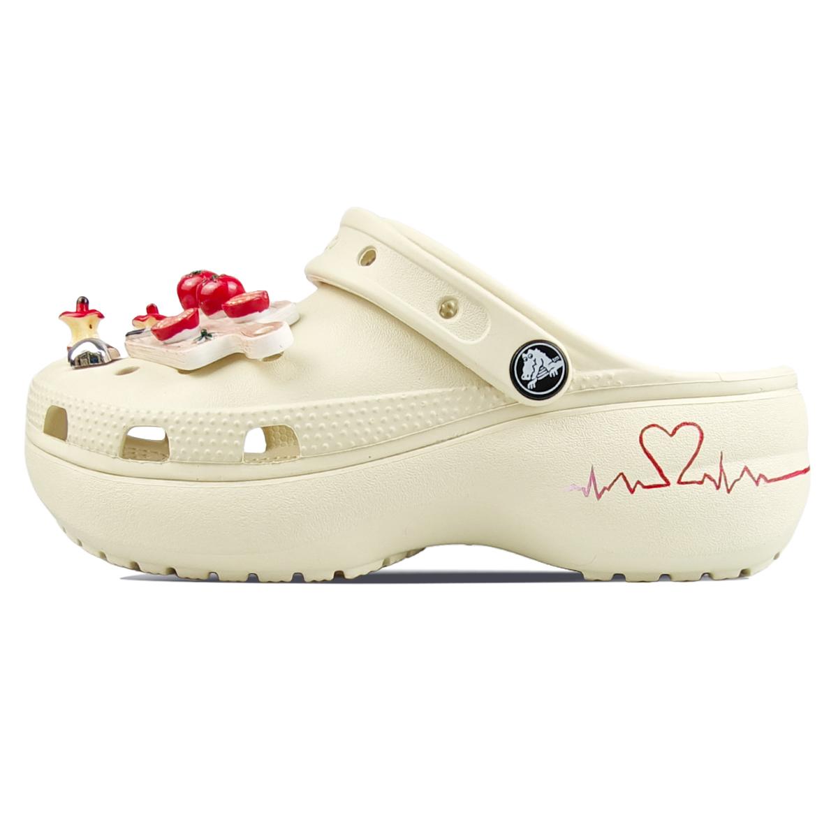 

Crocs Classic Platform Clog EVA Tomato Apple Puff Shoes Casual & Comfortable Hole Shoes Women s Beige 36-37 белый