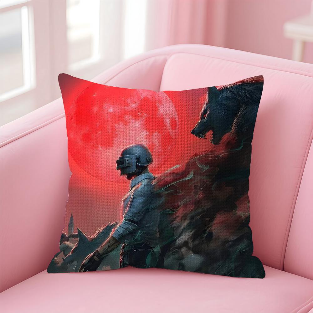 

PPUBG Game Cushion Cover Natural Linen Pillow Case DoubleSided Print Decorative Sofa Pillowcase Home Decor Gift 30x30cm
