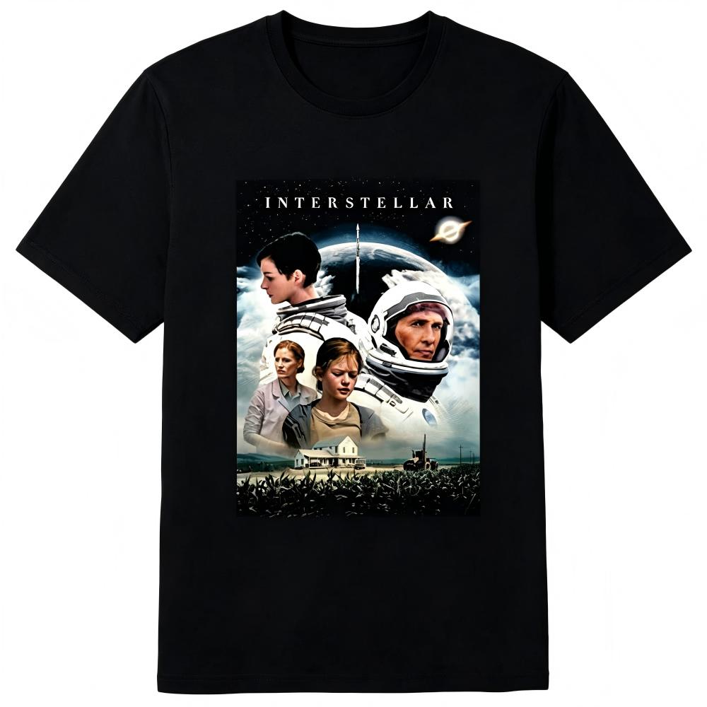Interstellar Movie Poster Astronaut Graphic Men T-Shirt
