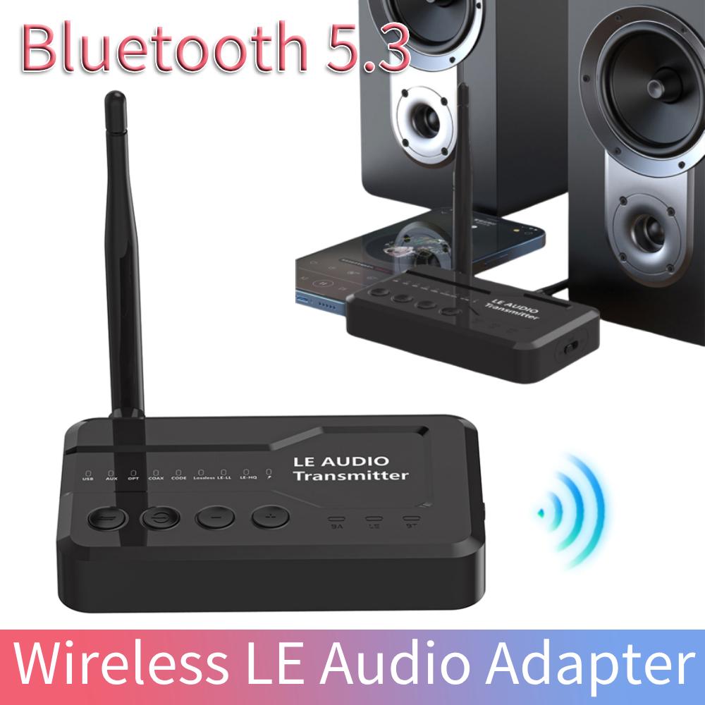 LE511 Audio Music Transmitter Adapter with USB/AUX/Opt/Coax Bluetooth 5.3 Wireless Home Stereo Audio Adapter for Gaming Watching