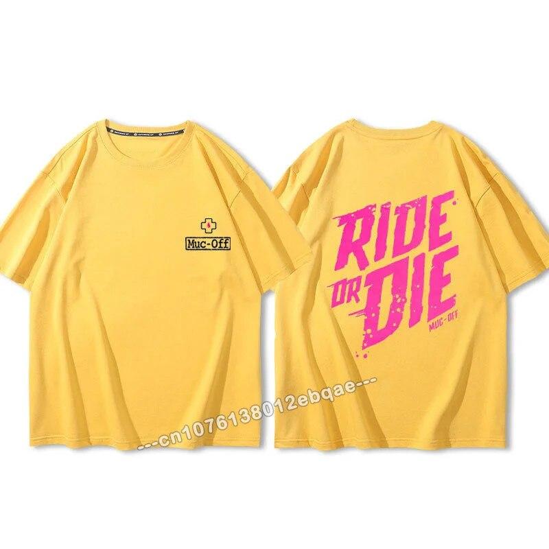 Ride Or Die Letter Print Bavlněné tričko Móda Značka Krátký rukáv Topy Unisex Ženy Léto 2023 Nová cool trička Volné Unisex oblečení