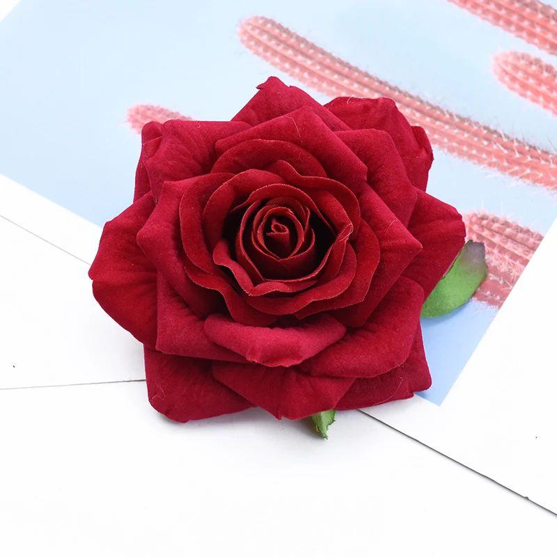 10CM Big Rose Artificial Flower Outdoor Garden Home vase table Decoration Wreaths Wedding arch bridal bouquet DIY Accessories