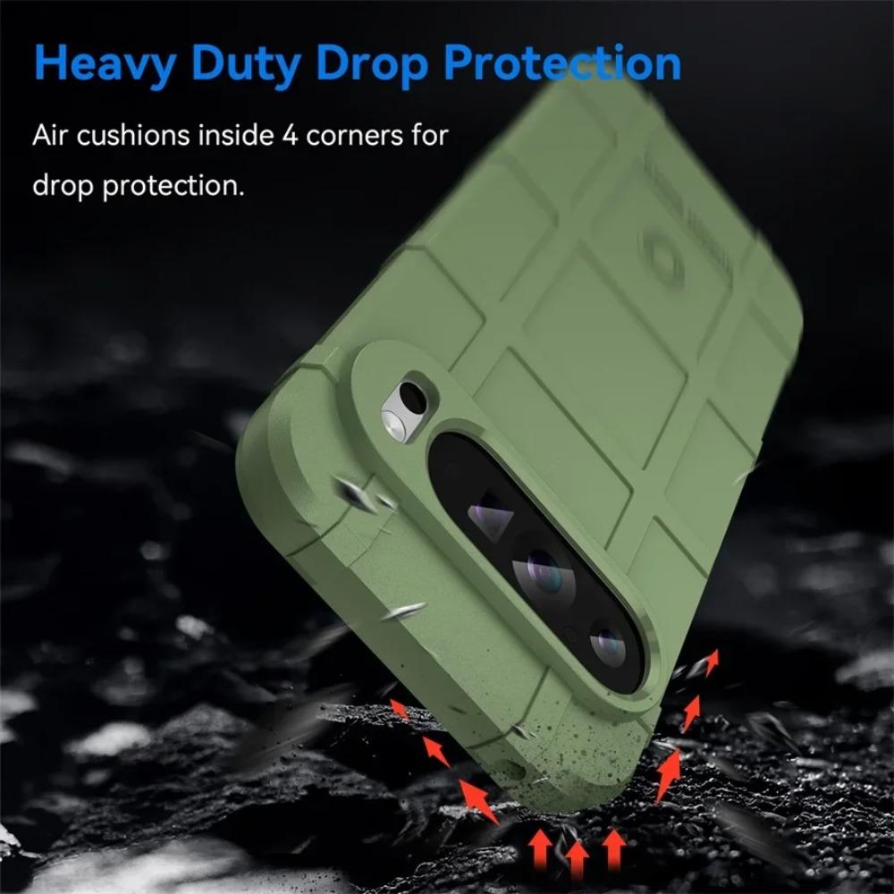 Robuste Hybrid-Panzerung Rutschfeste Textur Mattes Case Für Google Pixel 10 9 Pro XL 8 7A TPU Vier-Ecken Stoßfest Puffer Schutzhülle