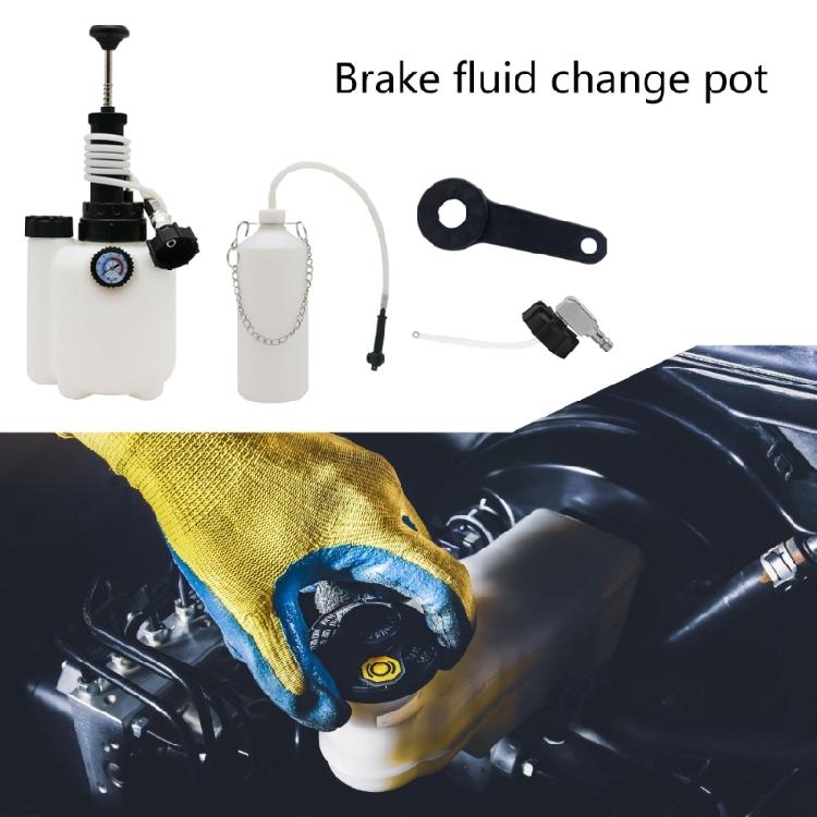 Hydraulic Fluid Oil Change Tool for Brake Bleeding 3L Manual Brake Oil Pots Auto Brake Bleeder Fluid Pump Replacement