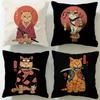 Classic Theme Japanese Style Cat Cushion Cover Soft & Easy-Wash Pillow Case – Versatile for Couch, Bed, Travel and Office