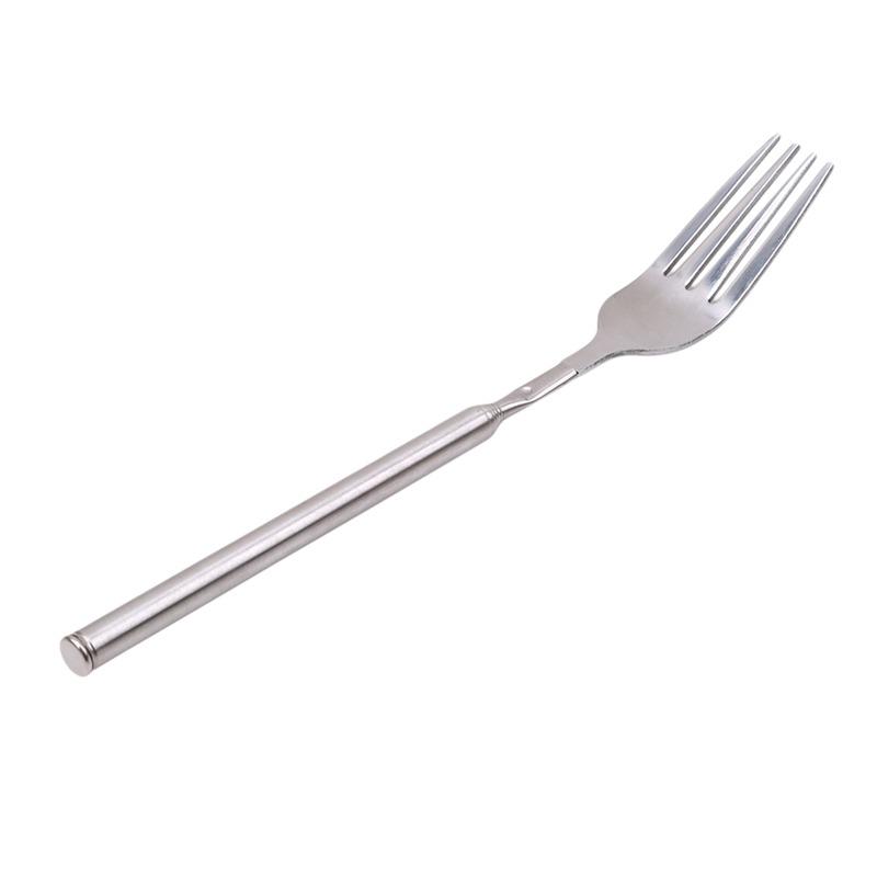 

Stainless Steel Cutlery Fork Tableware Bento Box Retro Fork BBQ Telescopic Extendable Dinner Fruit Dessert Long Handle Fork