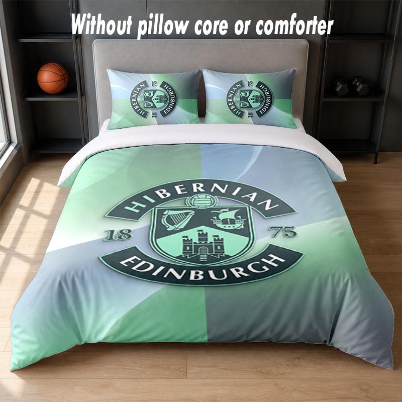 Hibernian FC Design Set Biancheria da Letto 1 Copripiumino + 2 Federe Morbido Traspirante Biancheria da Letto per la Casa