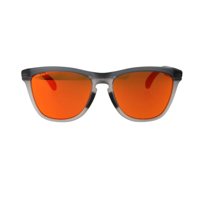 Oakley Temple Logo Acetate Irregular Sunglasses Men's Grey