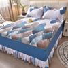 Floral Style Bed Skirt Skin-friendly Bed Covers Non-slip Mattress Protectors Roupa De Cama Printed Bedspread (No Pillowcase)