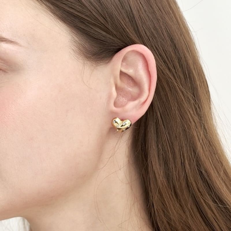 

archive:le [silver 925]Dot cubic heart earrings Silver