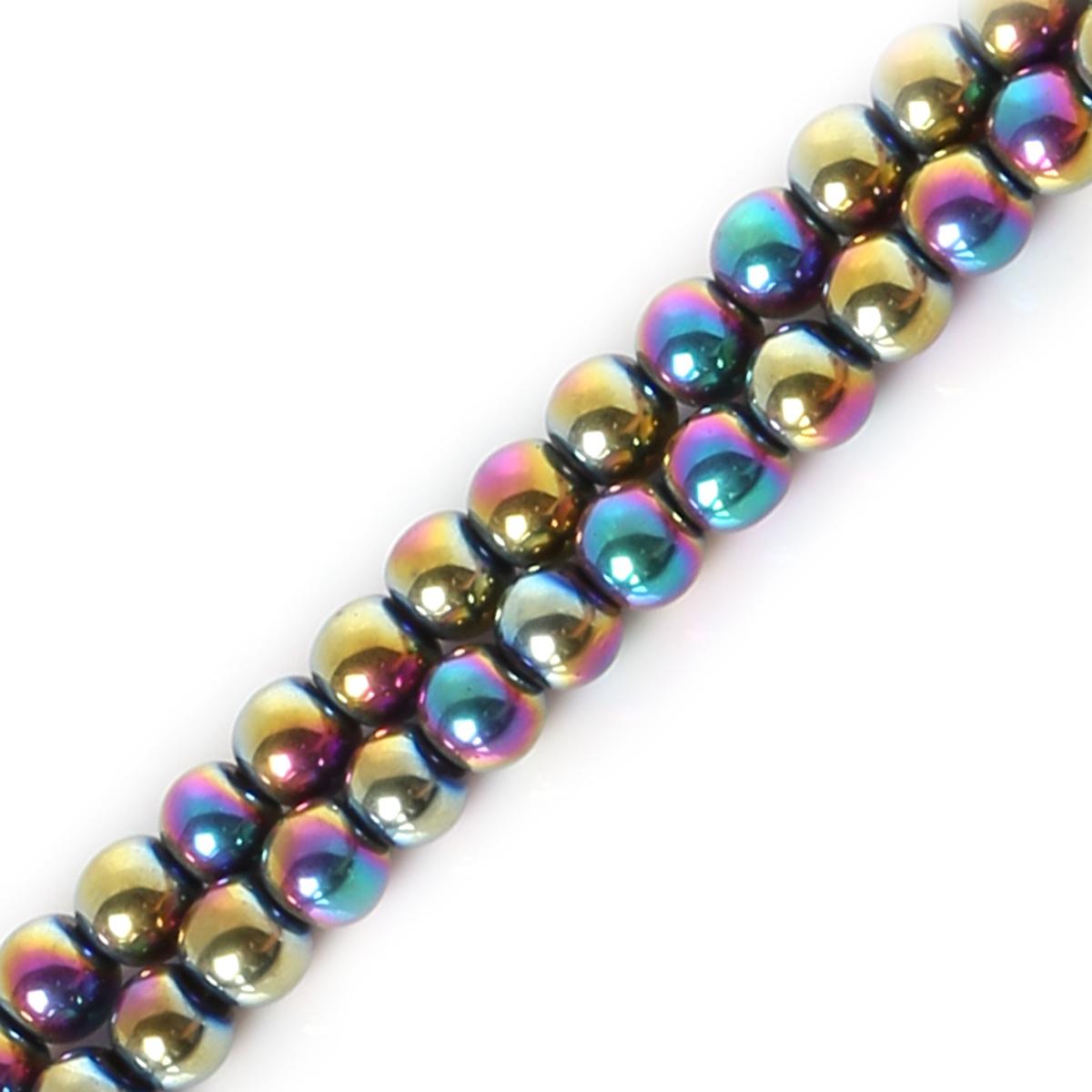 4-10MM Naturstein Silberfarbe Gold schwarz Regenbogen Gallenstein Perlen 15  Strang Größe wählen zur Schmuckherstellung 6mm 77pcs