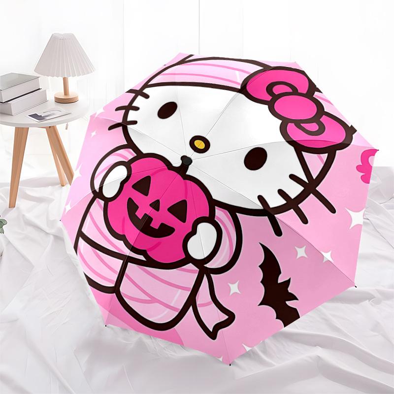 1pc Hello Kitty Halloween Automatic Open/Close Umbrella, Lightweight Design for Everyone,Durable Canopy yy251014002