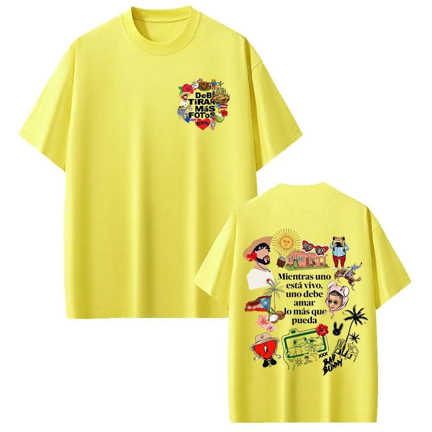 Summer Bad Bunny Rapper T-Shirt Men Women Fashion Casual Cotton Unisex Clothes Comfortable T Shirt Cheap Clothing Y2k Ins