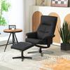 Reclining Chair with Footstool, Swivel, Rocking Function, Velvet Look, up to 150 kg, Black