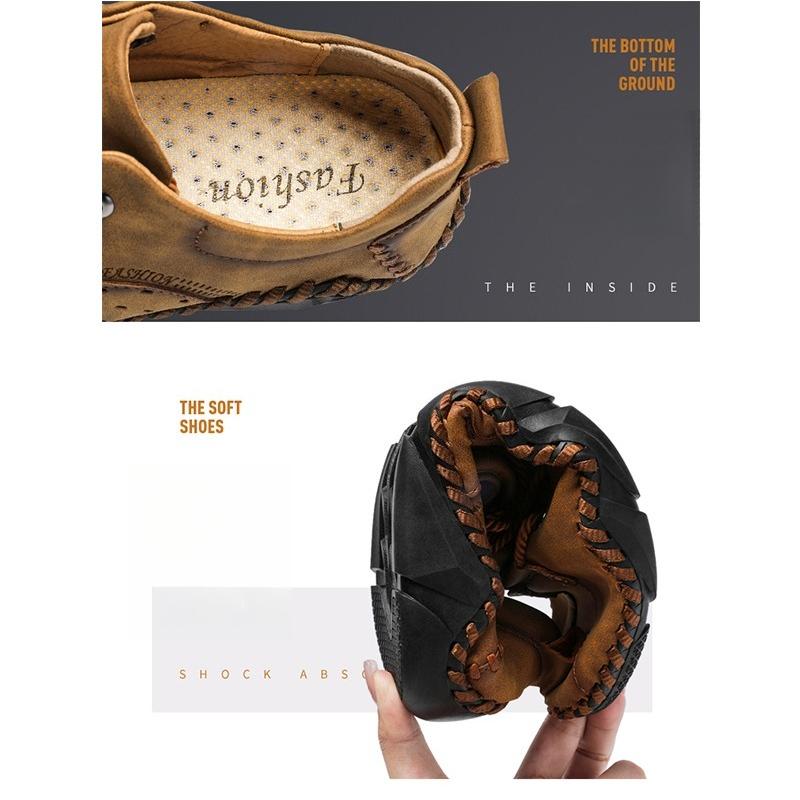 Handmade Leather Casual Men Shoes Design Sneakers Men Comfortable Leather Men Loafers Hot Sale Moccasins Driving Shoes Plus Size