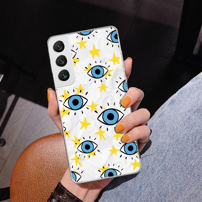 Glücksbringer Blauer Böser Blick Handyhülle für Samsung Galaxy S26 S25 Edge S23 S24 Ultra S22 Plus S21 S20 FE Einzigartige Abdeckung Weiche Hülle Galaxy