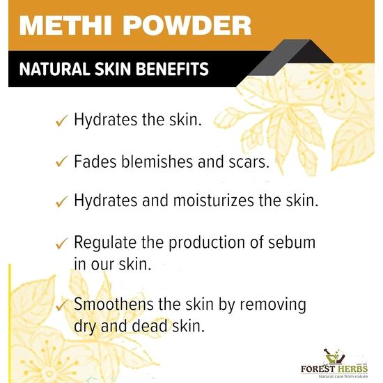 The Forest Herbs Natural Care From Nature 100% Pure Edible Fenugreek Methi Powder 200g For Hair Growth and Skin Care, Eating