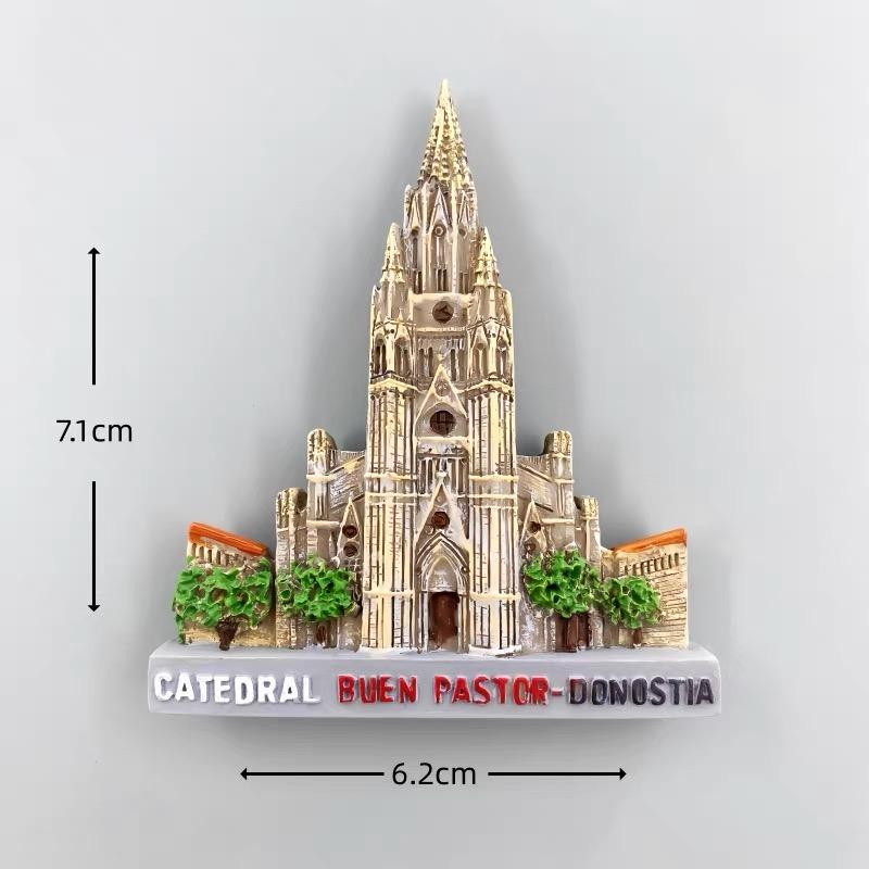 3D Resin Spain Fridge Magnet - Barcelona Seville Donostia Jaen Spanish Travel Souvenir Refrigerator Magnet Home Decor Gift