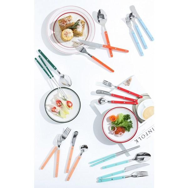 Siere Parve 4-person cutlery set, navy, light khaki, green, khaki, 4 spoons + 4 chopsticks, Korean popular tableware