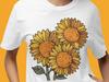 Sunflower Trio T-Shirt | Bright Floral Illustration, Botanical Tee