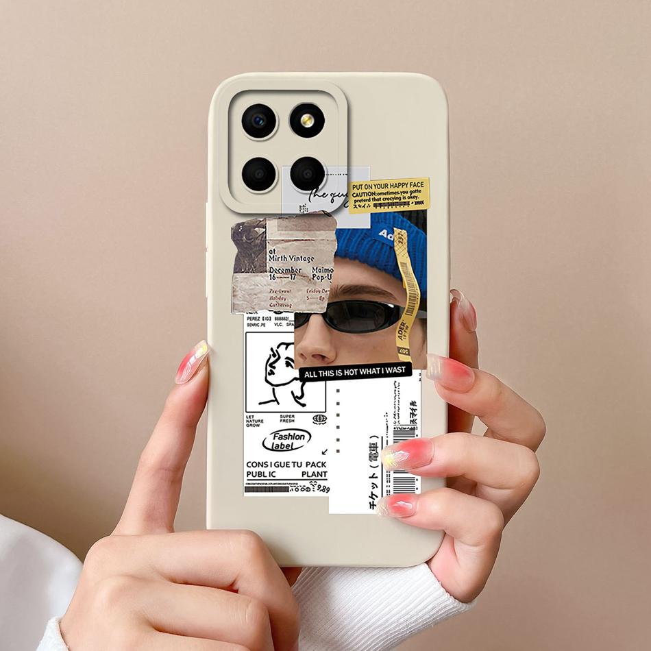 For Huawei Honor X6 X6S X6A Case Cartoon Liquid Silicone Full Coverage Anti Drop Phone Shell For HonorX6 X 6 X6 S A Bumper Funda