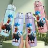 1PC Rooster Chicken Cartoon 750ml Color Plastic Sports Water Bottle Leakproof Flip Straw Lid Suitable for Sports Office Home Use