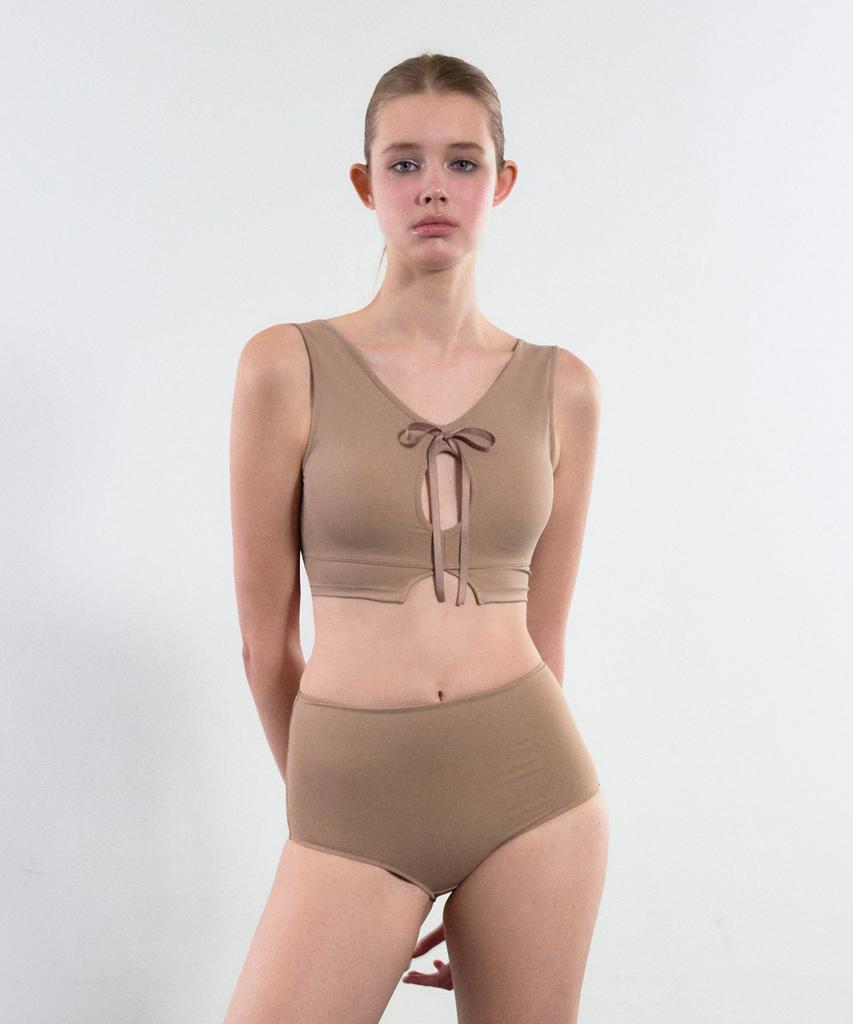 VINAJ High-Waisted Bikini Panties (Beige)