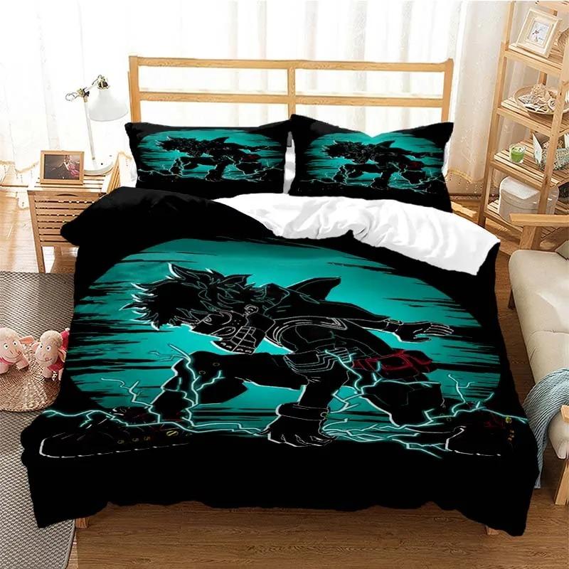 New Anime My Hero Academia Printed Bedding Set Duvet Covers Pillowcases Comforter Bedding Sets Bedclothes Bed Linen Home Textile