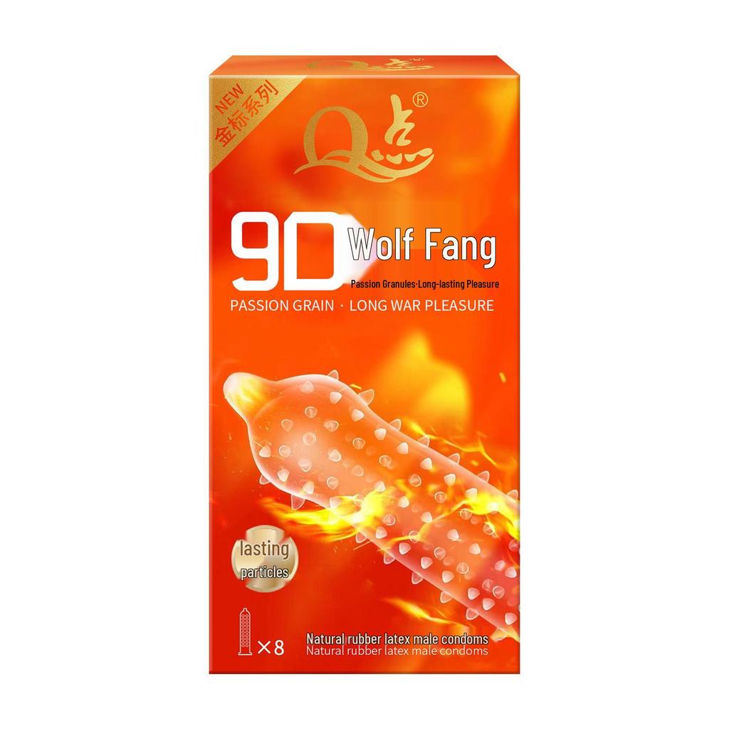 Q-point Hyaluronic Acid 001 Large Particle Delay Condoms - Long-lasting Contraceptives for Adults