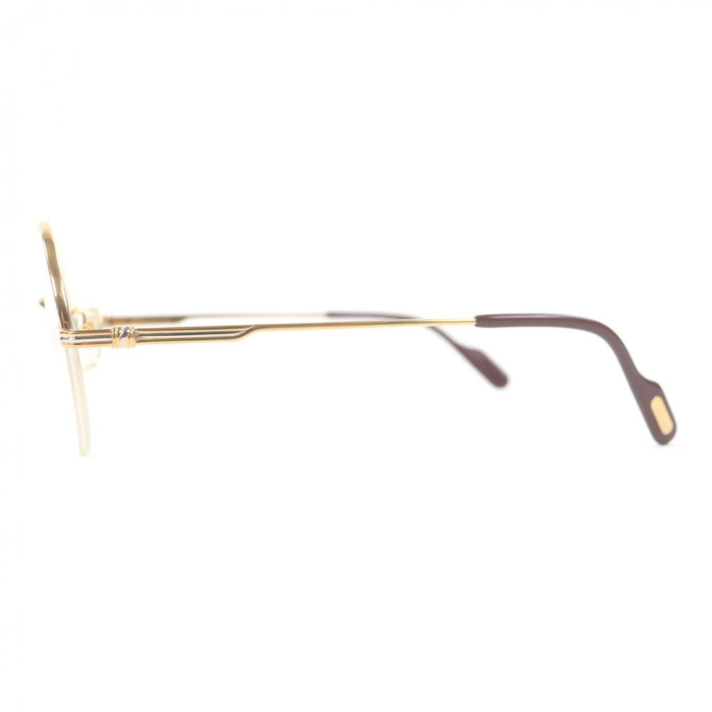 Very Good Cartier Glasses Trinity Half-Rim Round Frame Gold Used