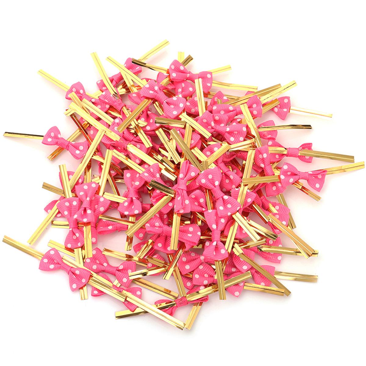 30Pcs/bag Bow Tie Golden Wire Colorful Bowknot Bow Metallic Twist Ties for Food Cookies Lollipop Candy Bags Sealing Fixed Ties 1.5x8cm