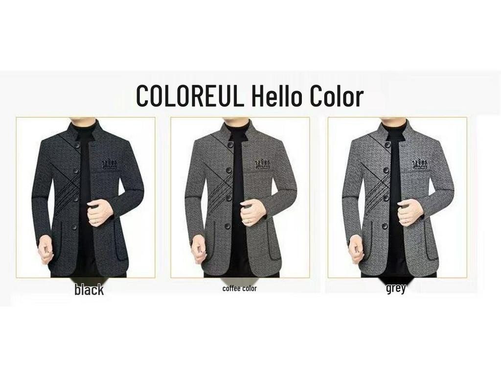 Men's High-Quality Stand Collar Casual Suit Jacket for Autumn