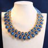 Vintage Choker Necklace Colorful Glasses Stone Necklace Fashion Crystal Necklace  for Women