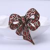 Svart färg Rhinestone rosett Broscher för kvinnor Stor pilbåge Brosch Pin Vintage Mode Smycken Vinter Accessoarer