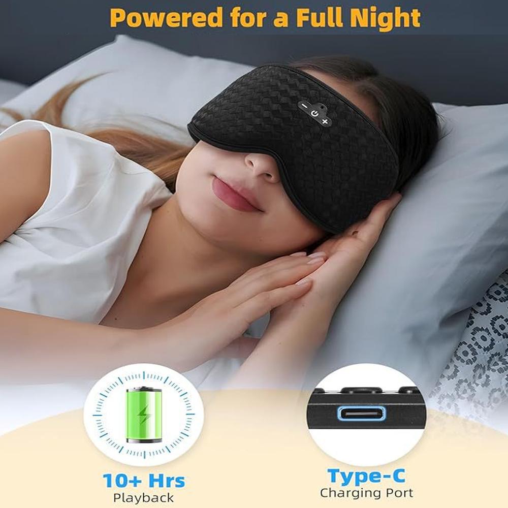 3D Bluetooth Eye Mask Sleep Headphones Soft Cotton Blindfold Wireless Sleep Mask Speaker Microphone Comfortable Music Earphones