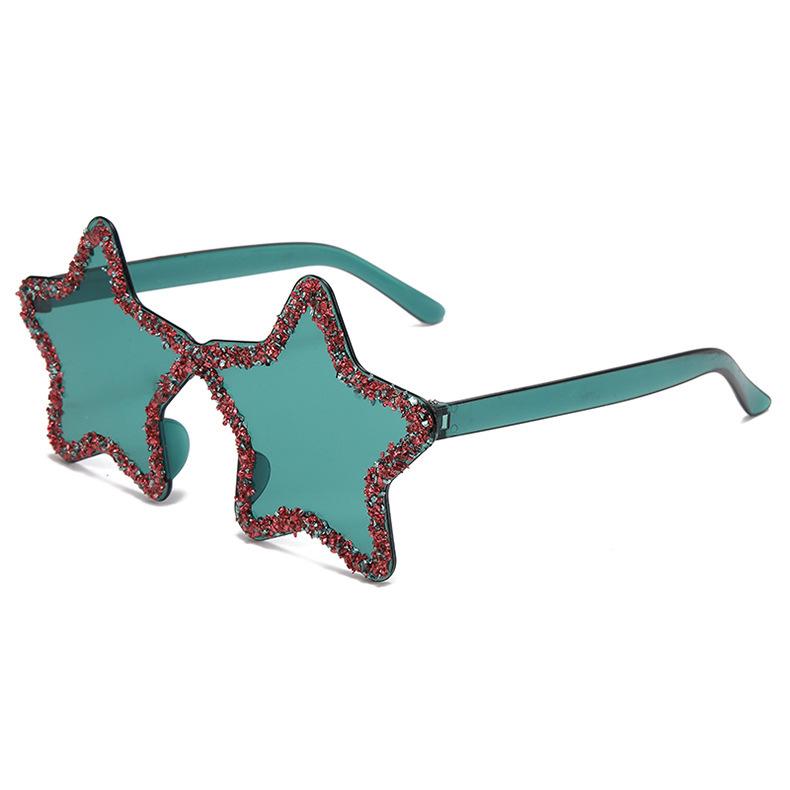 Star Shaped Glitter Sunglasses For Women Colorful Candy Tones UV400 Protection Trendy Party Shades For Festivals KJ136