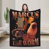 Vintage Marcus the Worm Meme Blankets Fleece Summer Air Conditioning Multi-function Warm Throw Blankets for Sofa Bedroom Quilt
