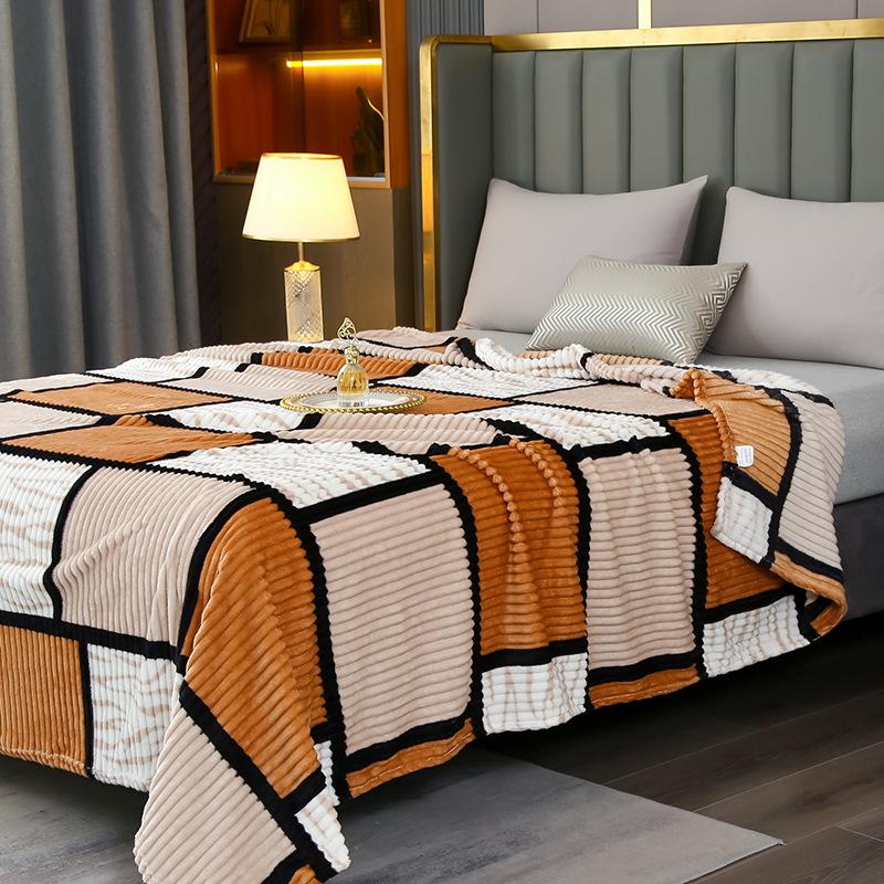 Cozy Plush Printed Blanket Sofa Throw Milk Velvet Fleece Blanket Soft Warm Decorative Cover For Home Couch Bed Ideal For Winter Comfort