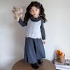Autumn 2025 Girls' Trendy Long-sleeve Wide-leg Pants 3-piece Set
