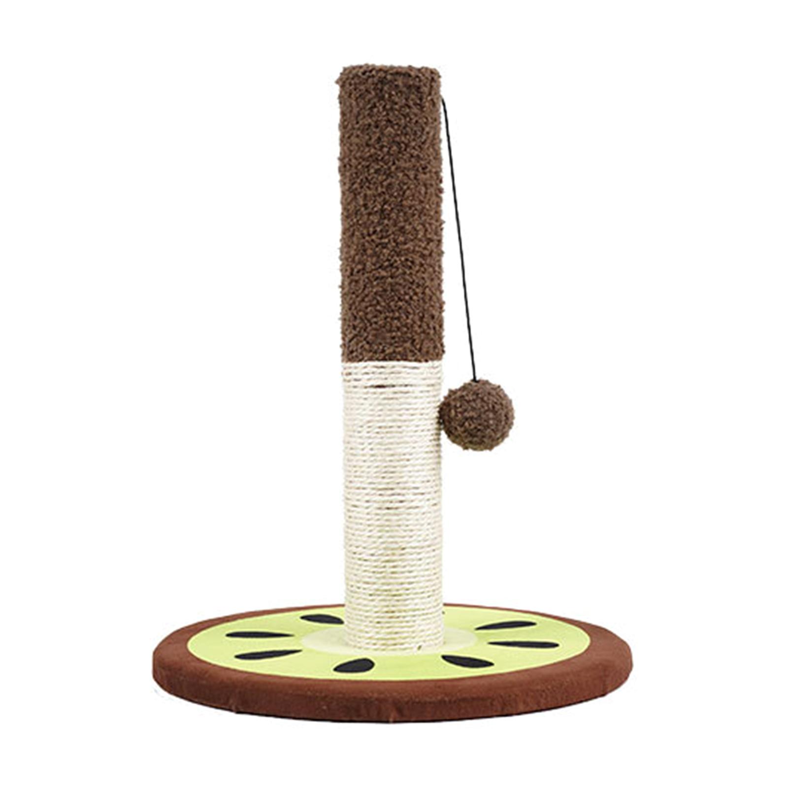 

Kitten Cat Scratching Post Lovely Furry Pendant Sisal Rope Post Teeth Cleaning Cat Chewing Toy Gift for Indoor A